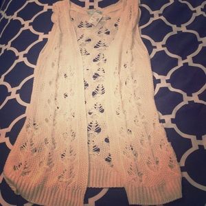 Long crochet vest